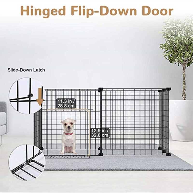Small Animal Cage Portable Metal Wire Yard Fence Portable Pet Playpen Animal Fence Cage Kennel Crate for Small Animals Kennel