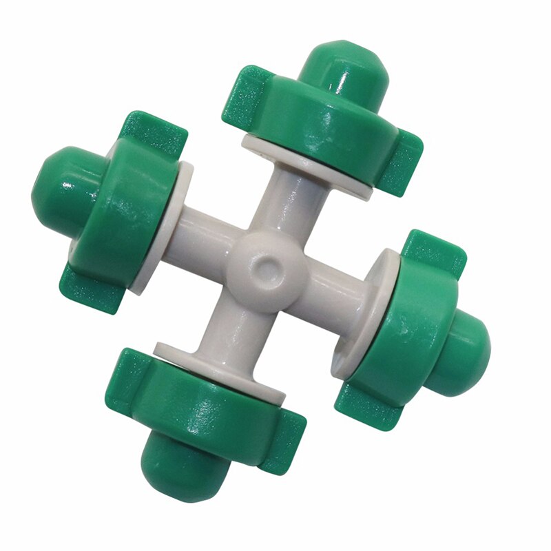 4-heads Atomized Nozzle Agriculture Greenhouse Sprinkler Irrigation 6 mm Interface Water Mist Spray Nozzles Plastic 5 Pcs