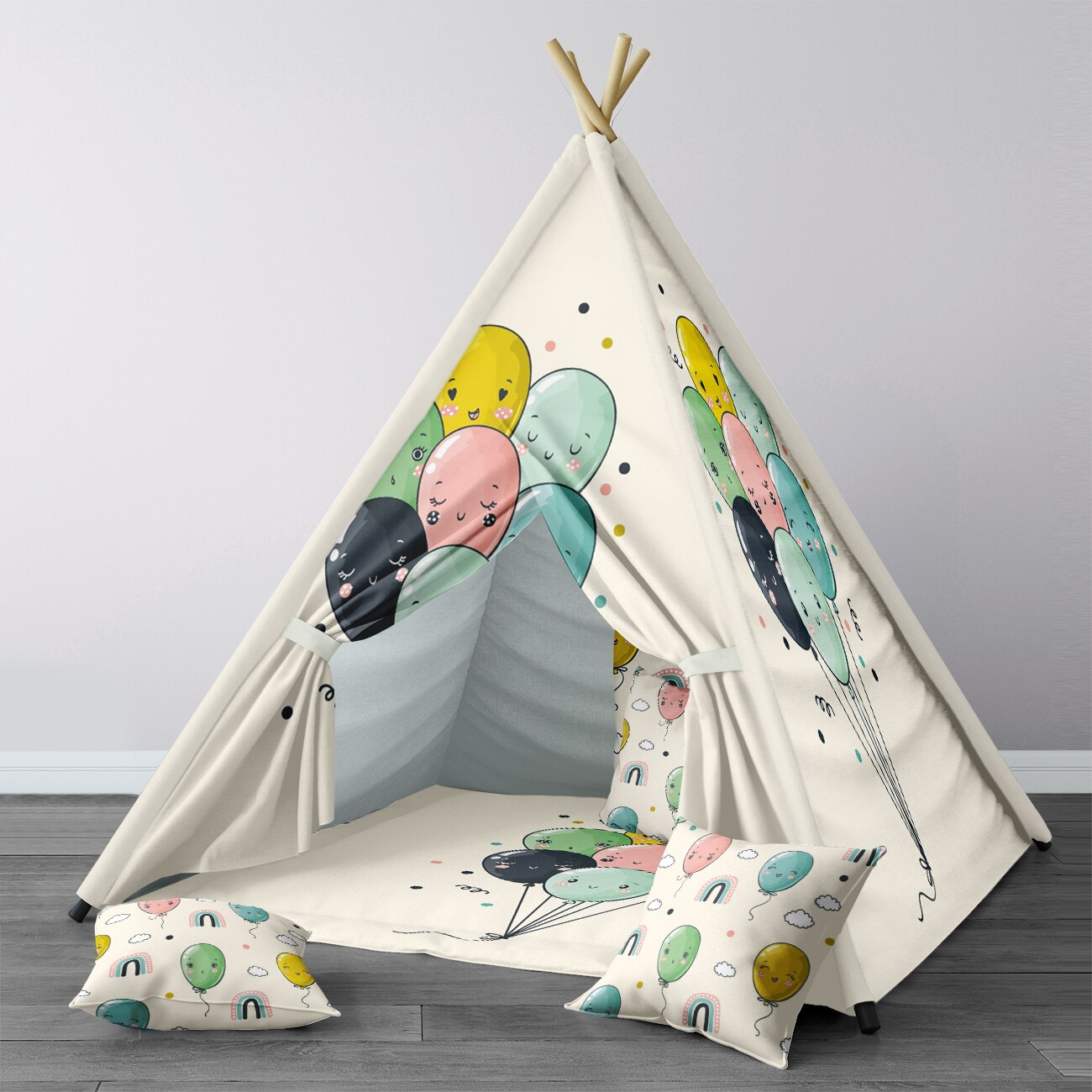 Spelen Tent Voor Kinderen Wigwam Draagbare Indoor Speeltuin Tenten Kinderen Slaapkamers Gelukkig Ballonnen Cloud Model 1365