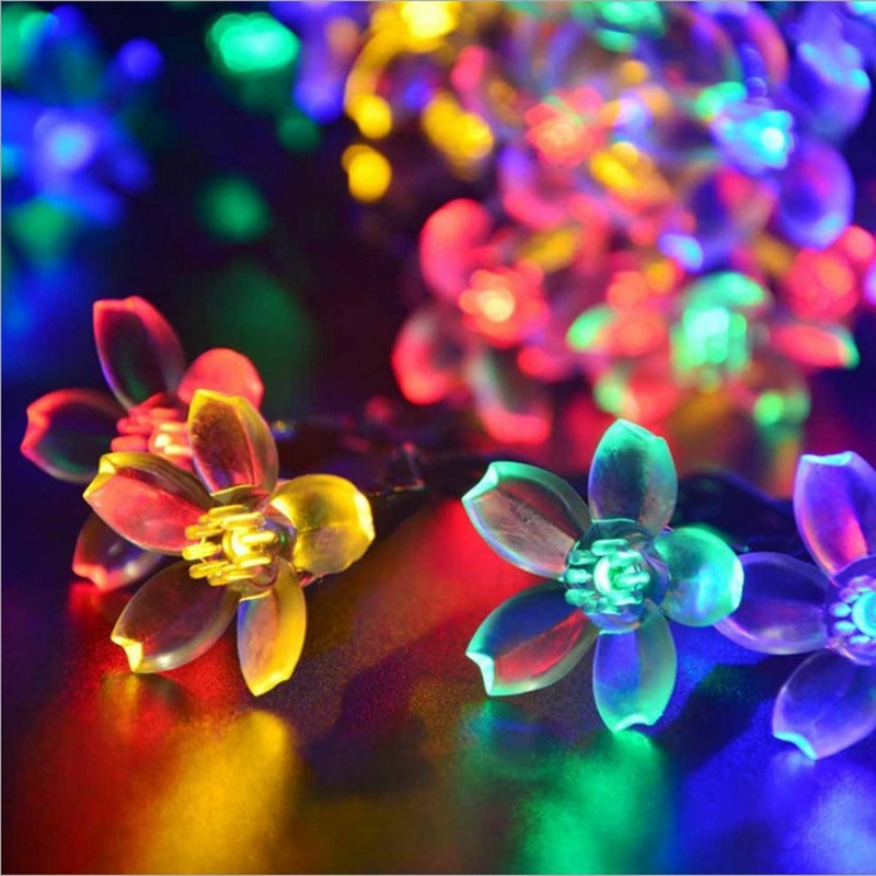 5M LED Gebühr Garten Hof Kirschblüte Solar- Lichter Schnur draussen Wasserdicht Weihnachten Party Hochzeit Hause Dekoration