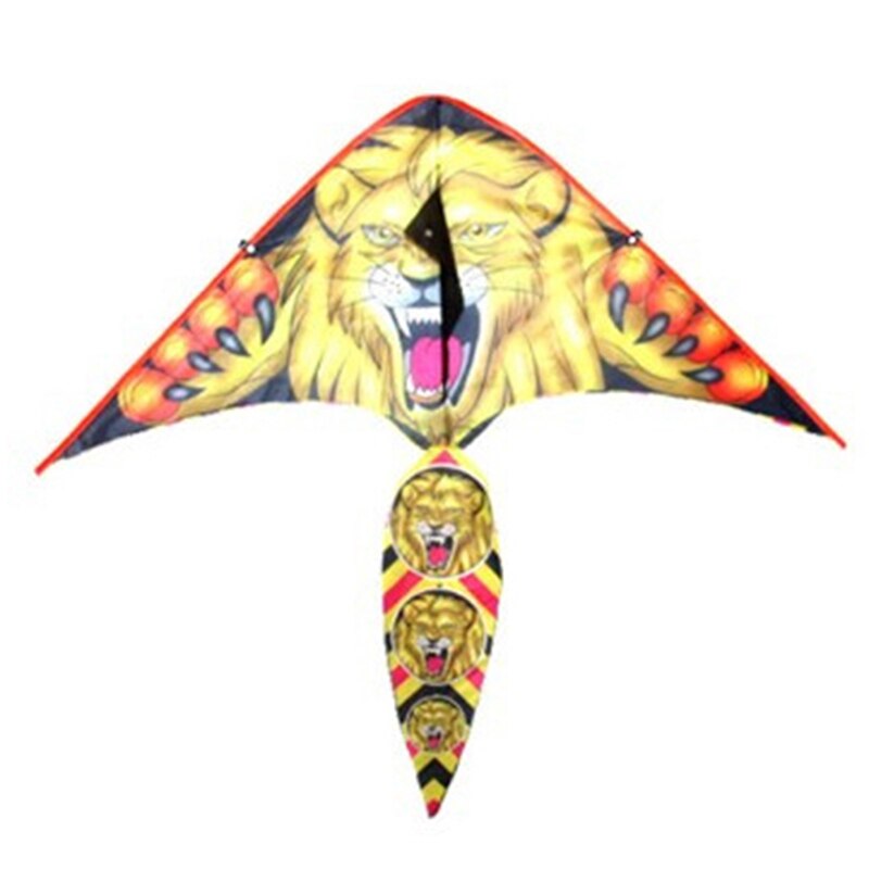 Cometa de alas duras de Tigre/León para niños, juguete de vuelo de cometas de nailon para exteriores, para acrobacias, Surf con barra de Control y línea