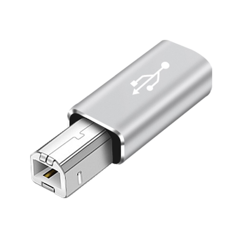 Usb-typ-c-buchse auf usb-b-stecker-adapter für scanner und drucker, usb-c-datenübertragungsadapter für midi-controller und tastatur: Gerades grau