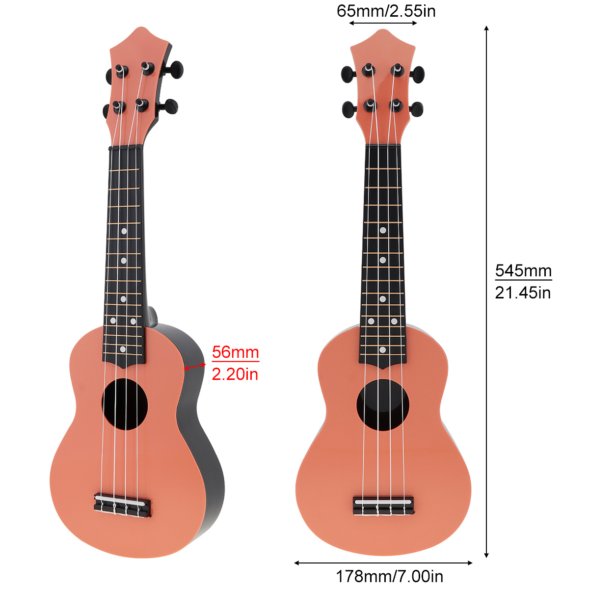 21-Zoll-Ukulele, 4 Saiten, bunte akustische Hawaii-Gitarre, Guitarra, Musikinstrument, Spielzeug, für Musik, Anfänger