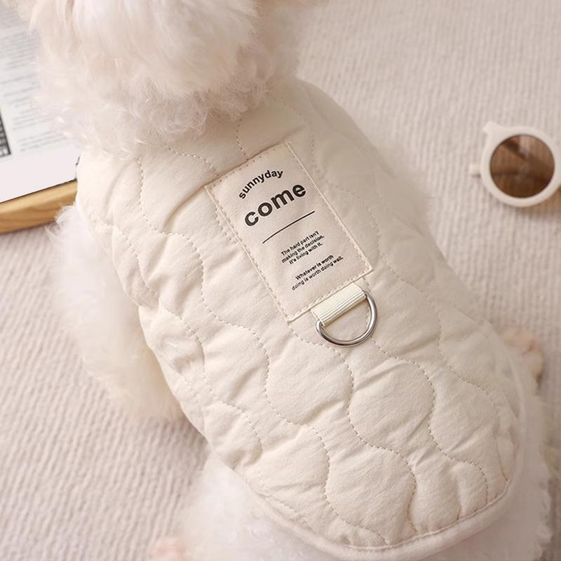 Abrigo de invierno para mascotas, ropa para clima frío, ropa cálida para perros con orificio para arnés incorporado, ropa para mascotas, chaleco de nieve acogedor