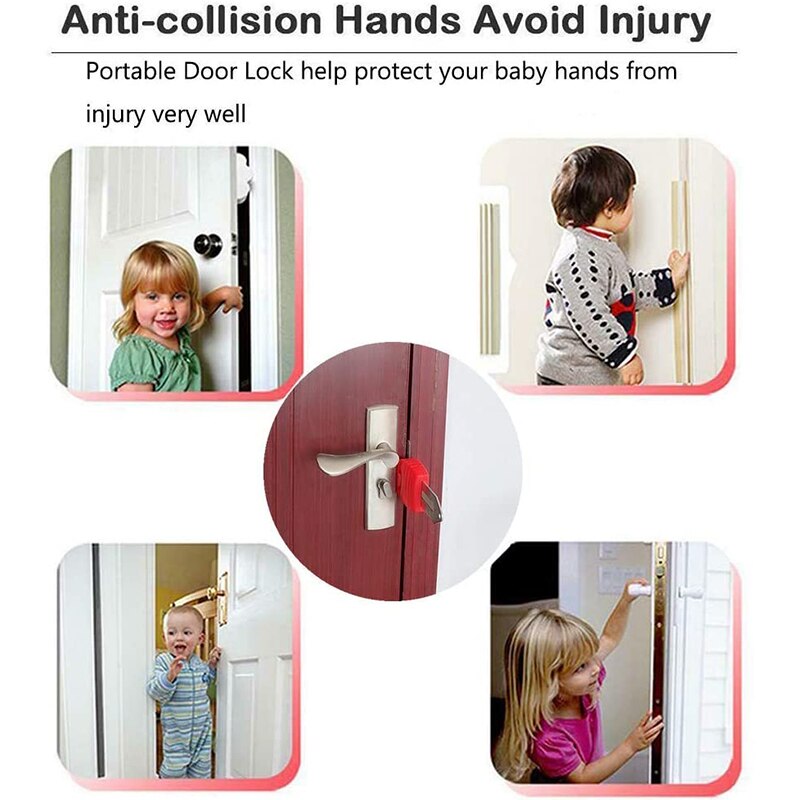 Portable Door Lock Travel Lock Safety Lock School Lockdown Lock for Travel Hotel Home Apartment Motel Room Security