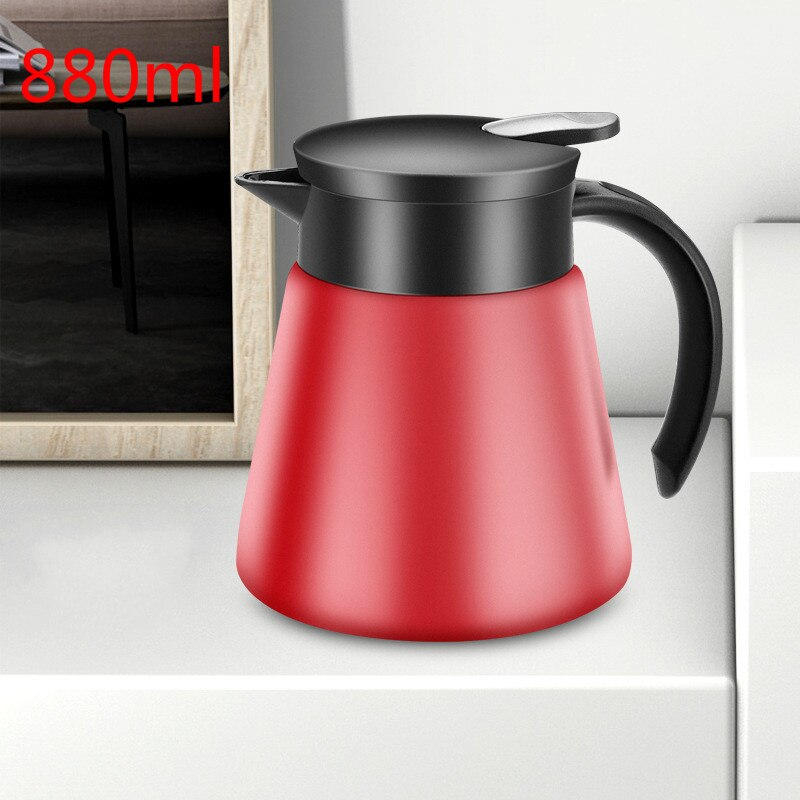 680/880Ml Waterkoker Koffie Pot Geïsoleerde Fles Water Drukken Soort Roestvrij Staal Thermische Isolatie Thermoskan Waterkokers Jug: Red 880