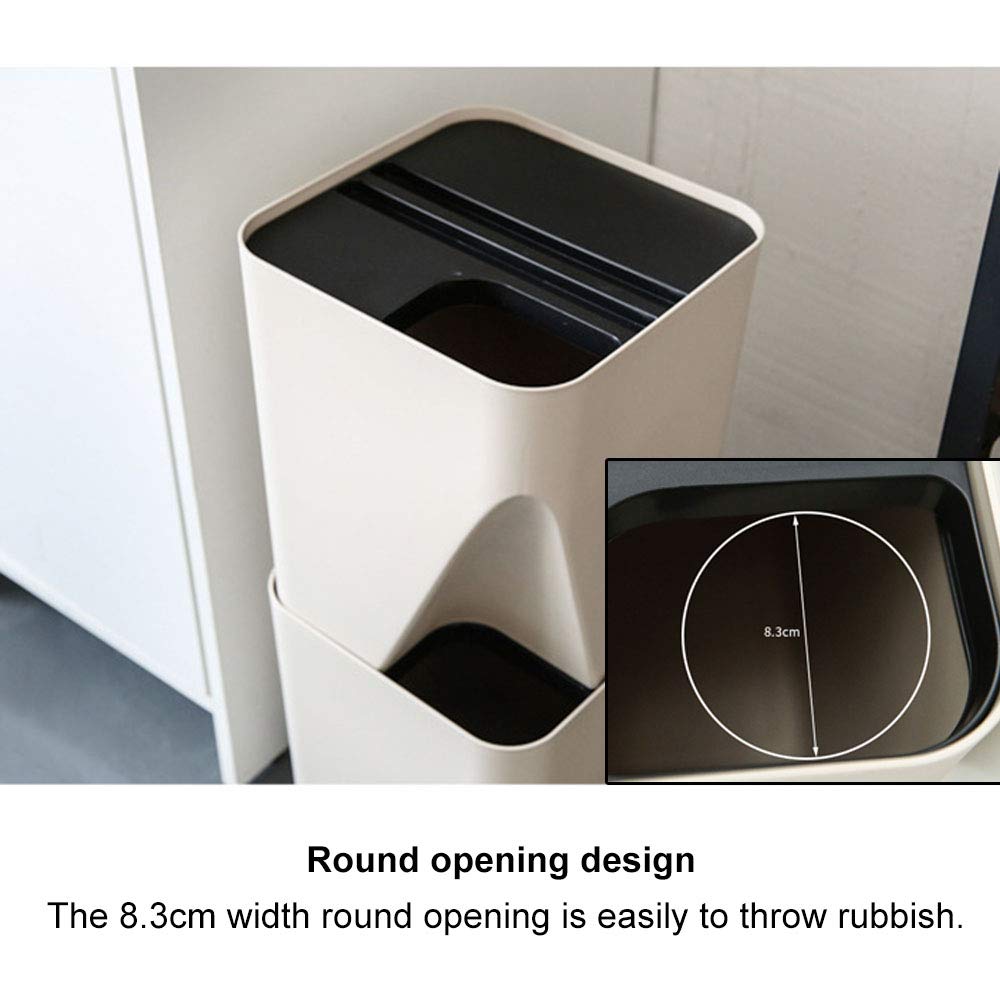 1Pcs Plastic Prullenbak Stack Recycling Bin Afval Scheiding Systeem 15L Stapelen Bins Afval Bin Voor Keuken Badkamer Living kamer