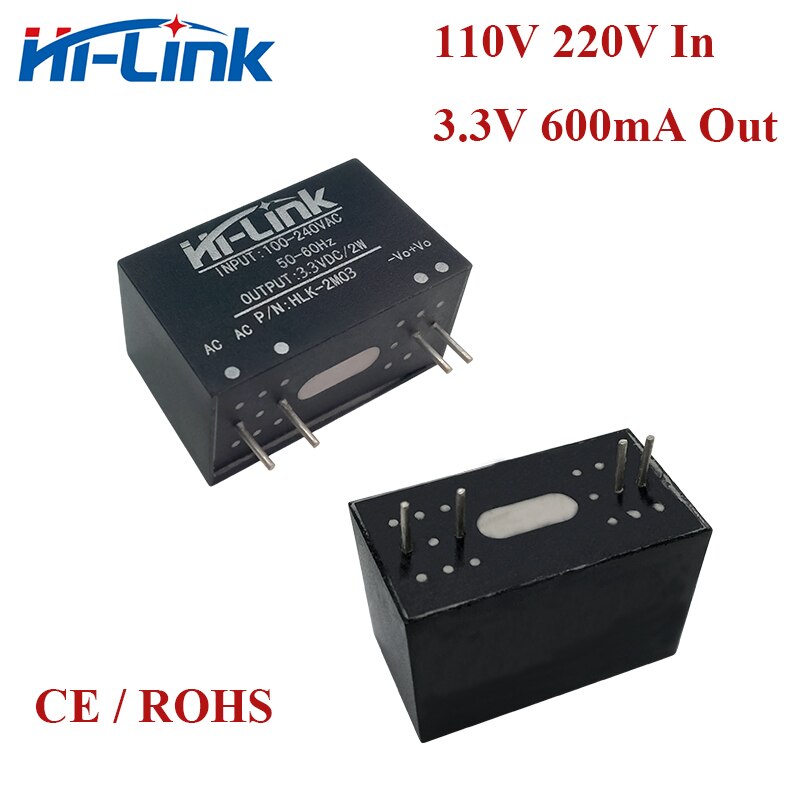 Livre o Navio 2 pçs/lote 600mA HLK-2M03 ac dc conversor de 220V para 3.3V módulo pcb Hi-Link Fabricante