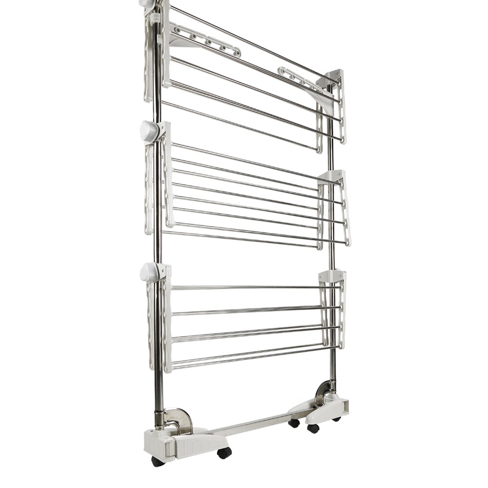 3-layer Laundry Drying Racks Clothes Hanger Multifunction stainless steel Hangers Foot Holder foldable Storage Rack HWC