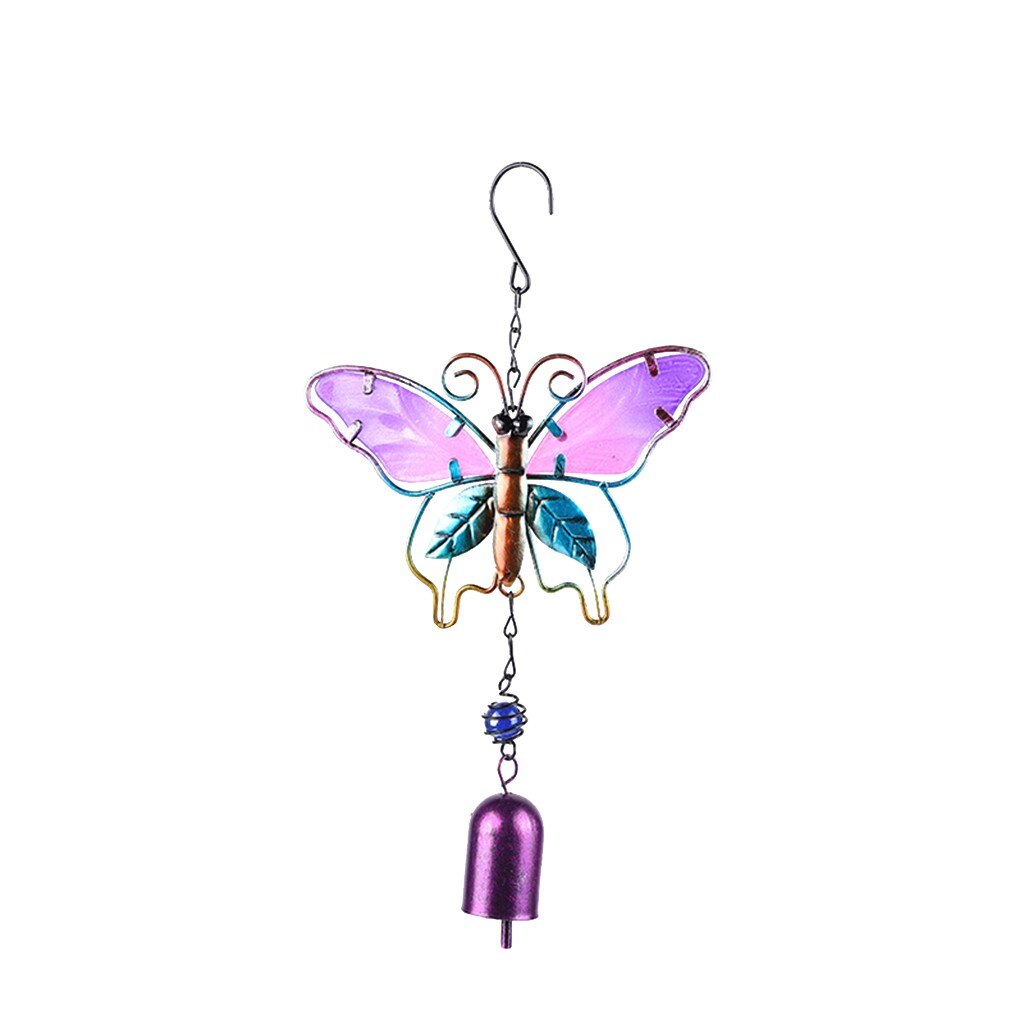 1PC peint papillon antirouille métal vent carillon ornement suspendu salle décoration carillon extérieur cour jardin décor #40: D
