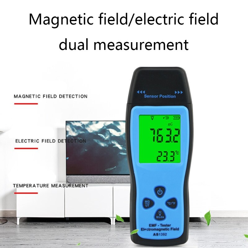 As1392 emf-meter lcd-strålingsdosimeter mini emf-tester elektromagnetisk felt