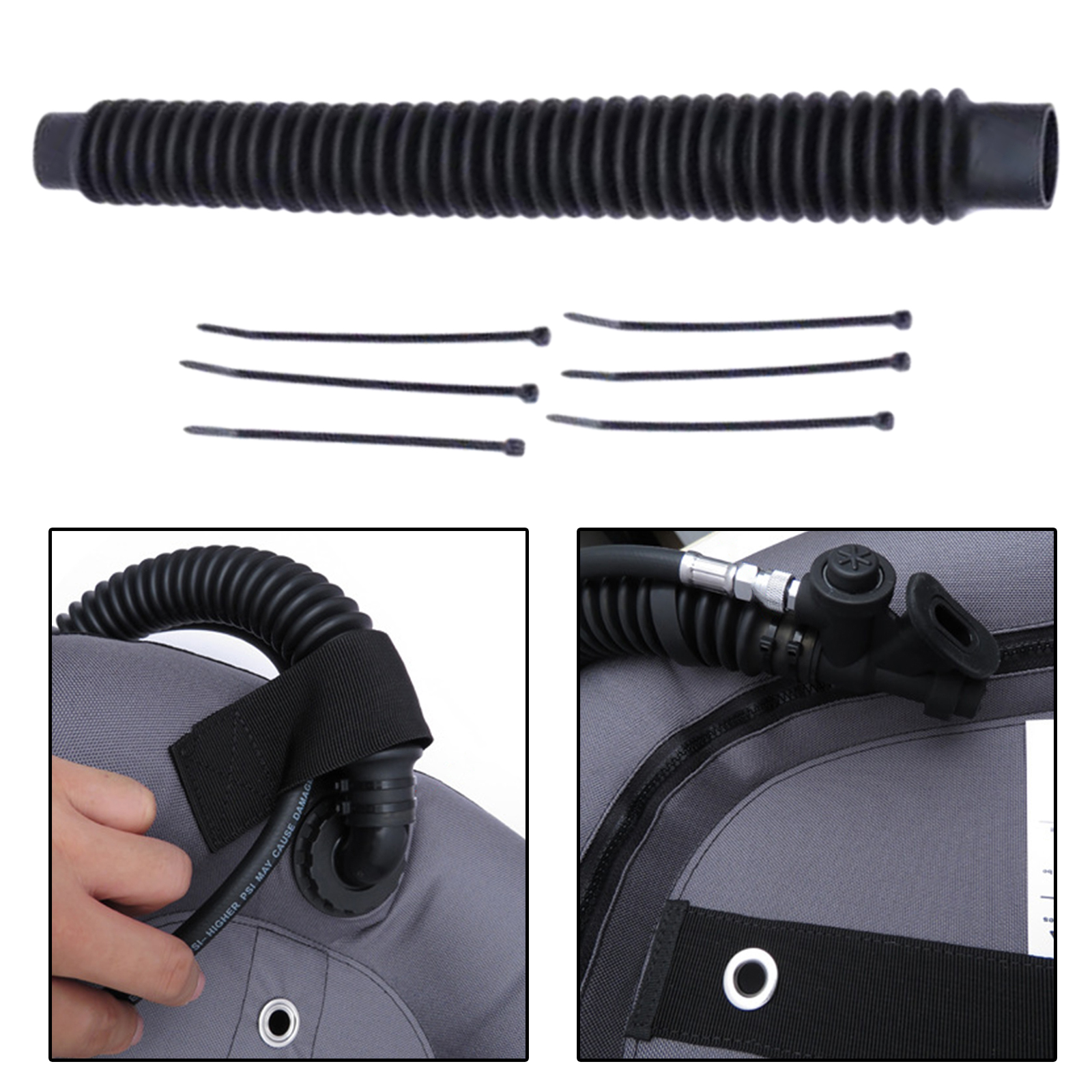 Duurzaam Duiken Bcd Inflator Slang Gegolfde Inflator Bc Luchtweg Slangen Diver: 16inch