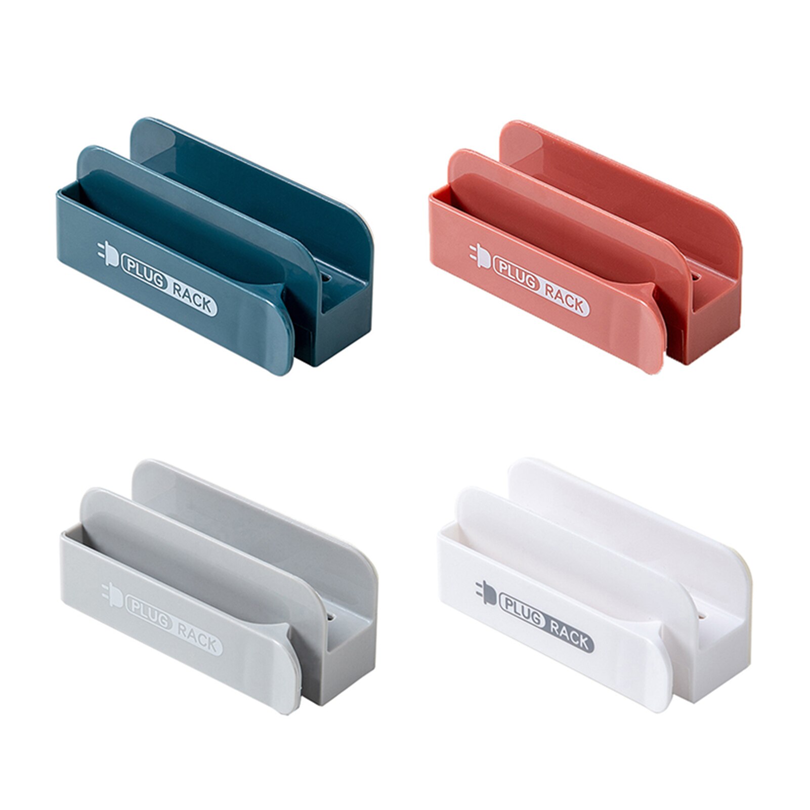 Opberghaken voor stekkers, oprolbare stekkerhouder, thuiskantoor, keuken, badkamer, zelfklevend opbergrek, oplaadrek voor mobiele telefoon: Willekeurige kleur