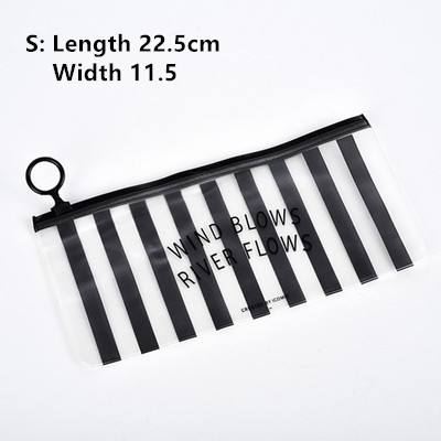 PVC Transparante Tandenborstel Cosmetische Tas Vrouwen Reizen Make-Up Tas Organizer Opbergzakje etui Toilettas Wassen Kit Case: Stripe