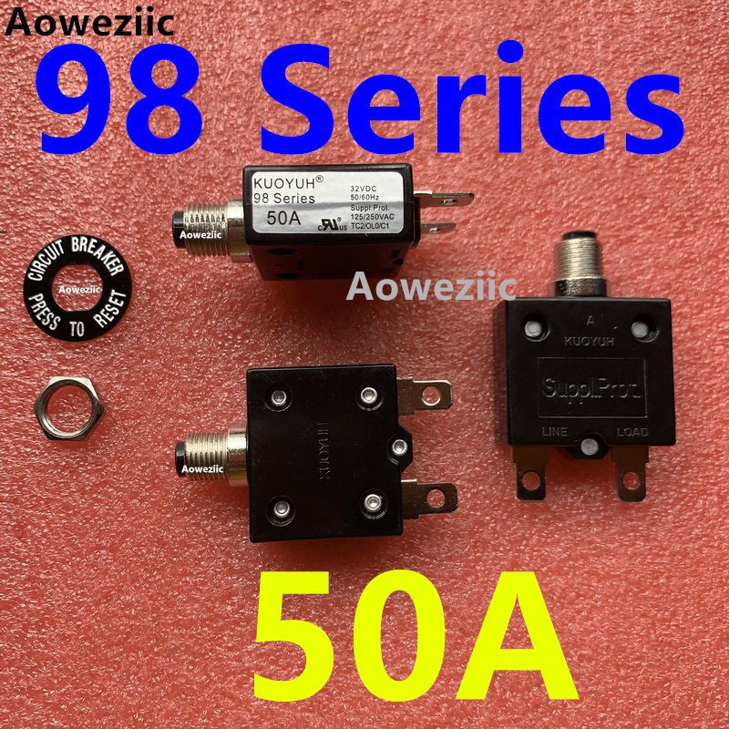 1Pcs KUOYUH 98H 98 Series 30A 40A 50A 60A 70A with screws Circuit Breaker Overload Switch Over Current Protector