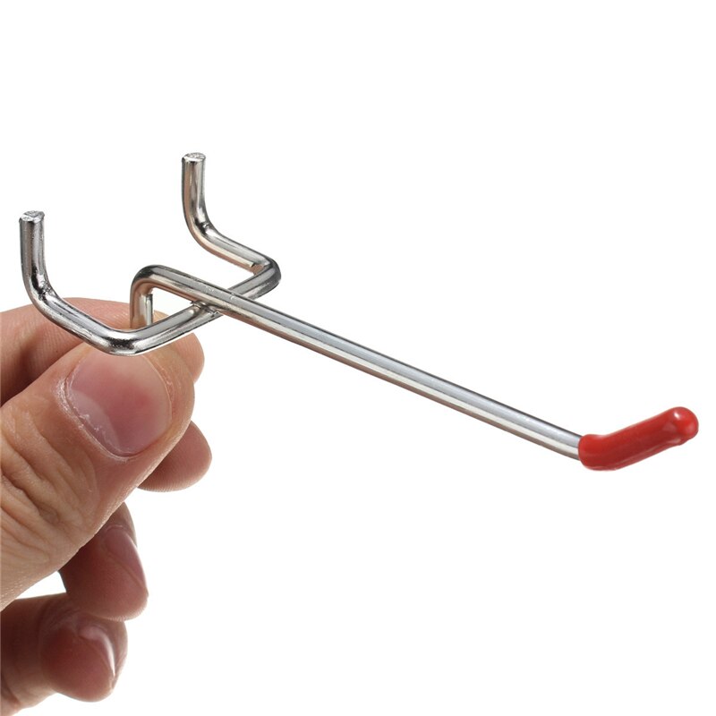 25 stk 100mm pinnebrett kroker lamell vegg detaljhandel vise butikk pinne henge passer hjemme henger krom metall 1-1.5kg varig