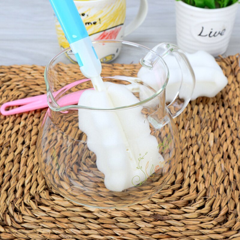 1Pcs Spons Schoonmaken Cup Borstel Lange Schacht Thermos Cup Borstel Water Fles Glas Cup Wassen Cleaner Tool Zuigfles borstels