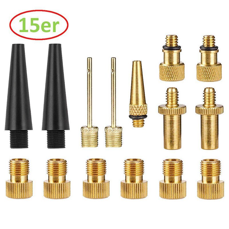 Koper Inflator Pomp Nozzle Kit Valve Adapter Tube Fiets Valve Adapters Voor Road &amp; Mtb &amp; Fixie Bike Tire Pomp: Default Title