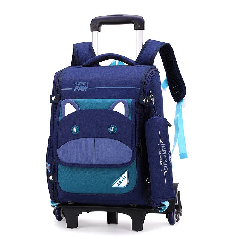 Fengdong zaino per bambini zaino per scuola elementare per ragazzi arrampicata scale zaino per bambini zaino rimovibile per bambini: BlueGreen