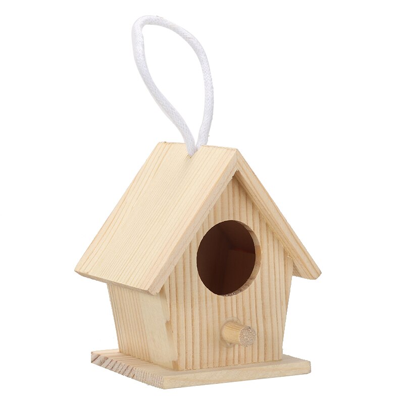 4pcs Wooden Bird House Nesting Boxes Small Birds House Garden Decor Wall-Mounted Outdoor Birdhouse