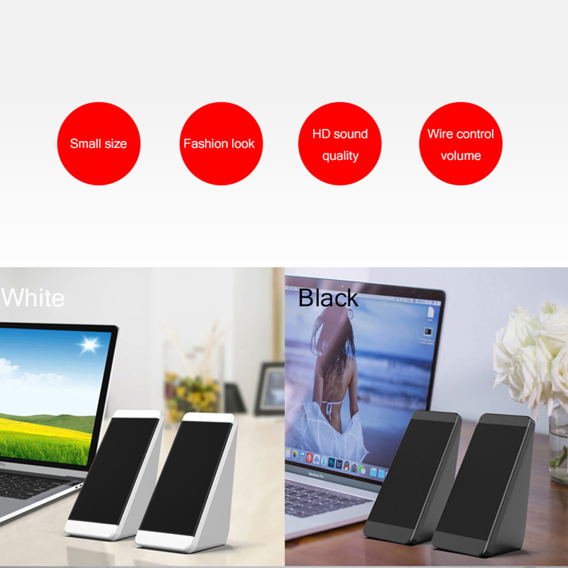 USB Wired Computer Speakers 2 Pieces PC Elevation Angle Horns For Laptop Desktop Phone Audio Speaker Multimedia Loudspeaker