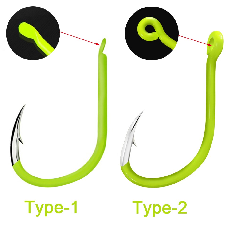 Lixada 50pcs/lot Luminous Fishing Hooks Carbon Steel Glow In Night Luminous Fishing Hooks for Carp Pesca