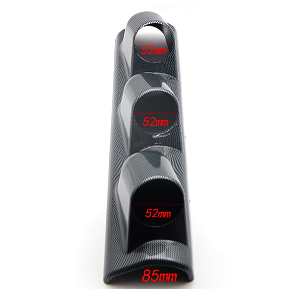 Dragon gauge carbon 2 " 52mm universal a-pilar trippel hull dash gauge meter pod mount holder venstre hånd