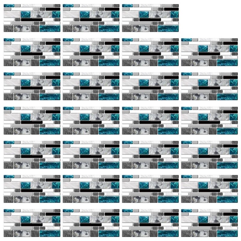 27pcs Imitation Marble Brick Tile Stickers DIY Self Adhesive Kitchen Floor Wall: 30