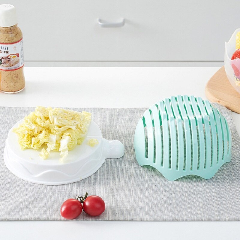 Kitchen fruit Salad Cut Vegetable Storage Box Filter Bowl Wavy Vegetable And Fruit Salad Maker Kitchen Gadget