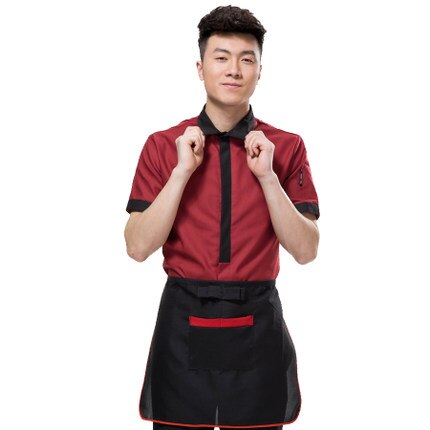 Stil sommar uniform kvinna och man rengöring kostymer kortärmade rum restaurang egendom golv renare arbetskläder: Man röd / Xxxl