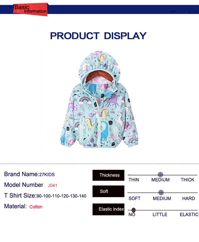Unicornio Niñas Chaquetas Bebé Niña Niño Ropa Primavera Niños Estampado de manga larga Abrigo con capucha de unicornio Prendas de abrigo Tops Abrigo de bebé