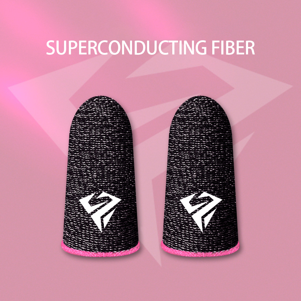 2Pcs Mobile Game Fingertip Gloves Sweatproof Anti-slip Touch Screen Finger Sleeve Breathable Gaming Fingertip Cover For Gamer: black