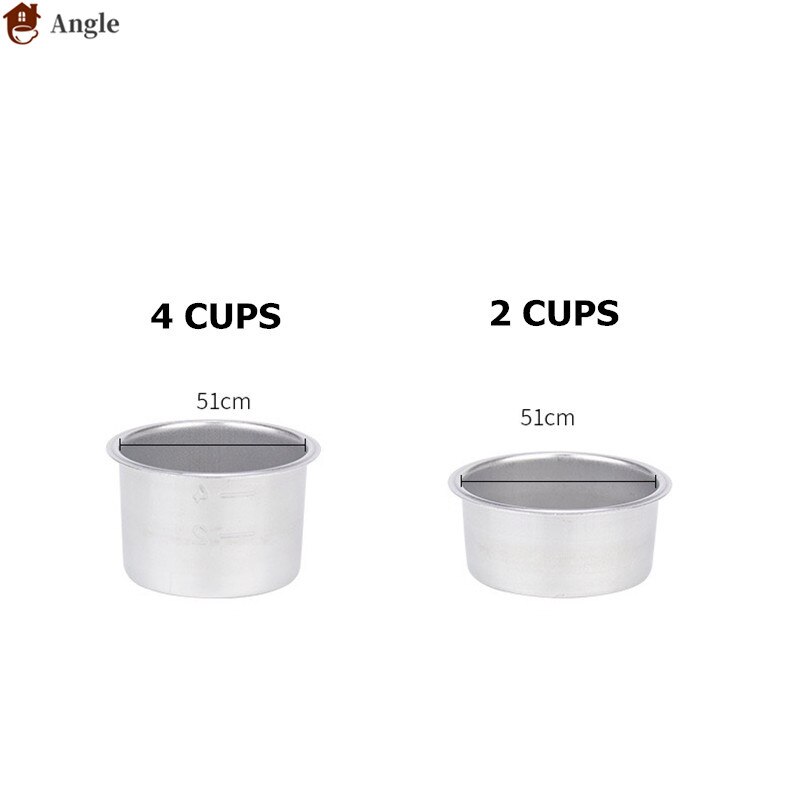 51mm 2/4 cups Coffee Tea Filter Basket 304 Stainless Steel safe material Coffee Machine Non Pressurized Filter Basket