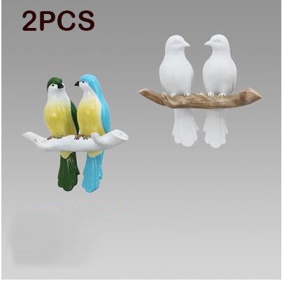 Scandinavische wandhanger, kledingrek van kunsthars, vogelhaak, knutseldecoratie, sleutelhanger, veranda-muurhaak , 3d stereo-muurstickers, muurschilderingen: Stijl 7-2 stuks