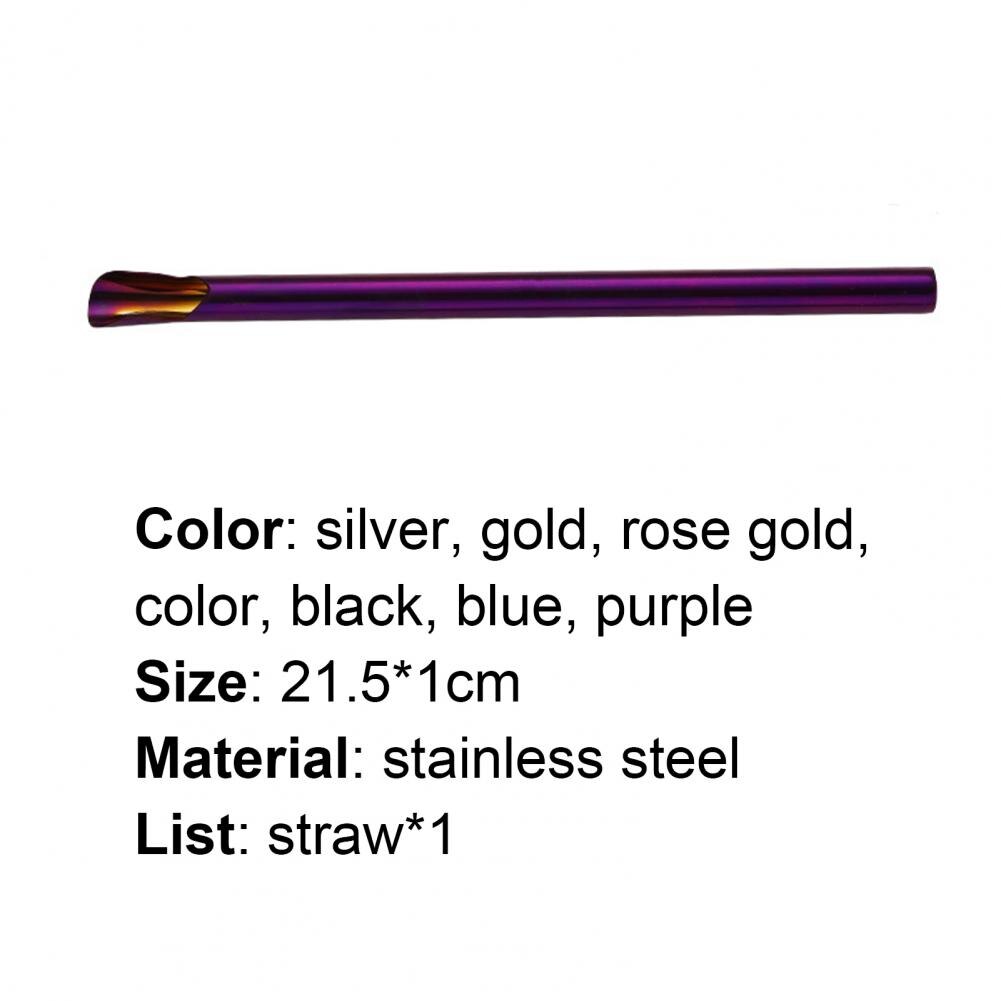 Drinking Straw Eco-friendly 2 in 1 Function Stainless Steel Colorful Drinking Straws for Home Party Supplies Bar Accessories