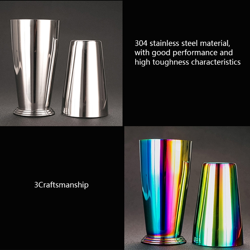 Premium Cocktail Shaker Set Two-Piece Boston Shaker Set Martini Drink Shaker Stainless Steel Material 2 Colors to Choose