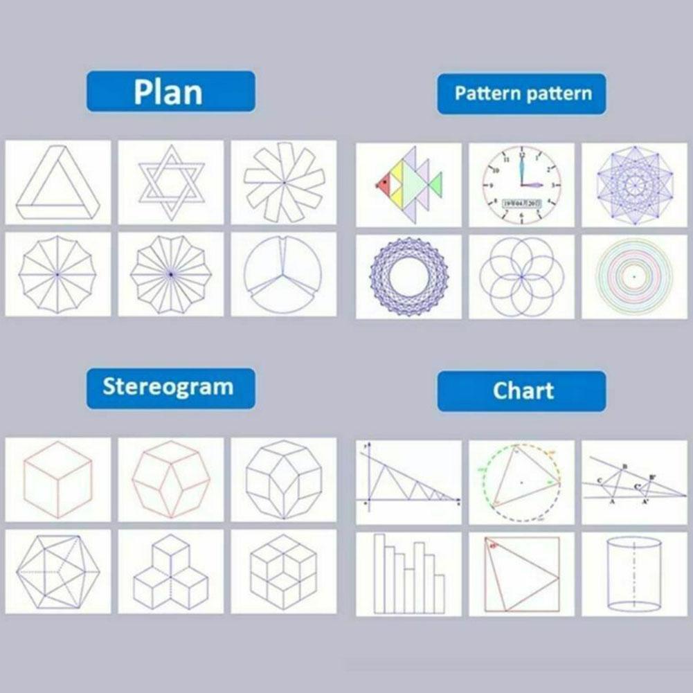 Multifunction Ruler Drawing Ruler Rotatable Student Drafting Geometry Ellipse Stereo Tool Measuring Circle Template Mathema U9w0