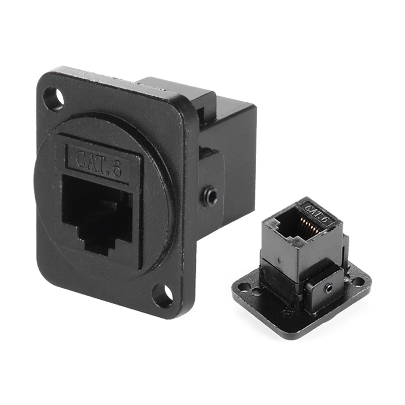 D-typ modul 8 p 8c rj45 kontakt hane hona uttag industrikamera nätverkskommunikation 4 stift  rj11 kat 6a med dammskydd: Grön