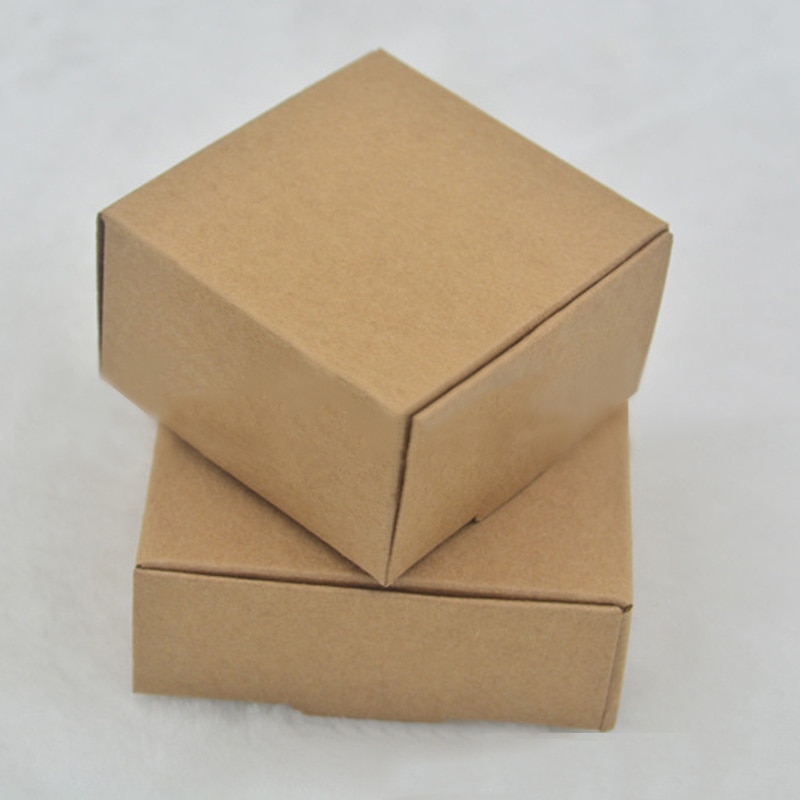 50Pcs/Lot DIY Handmade Packaging Paper Folding Packaging Box Soap Storage Holder Cardboard Box Natural Craft Box
