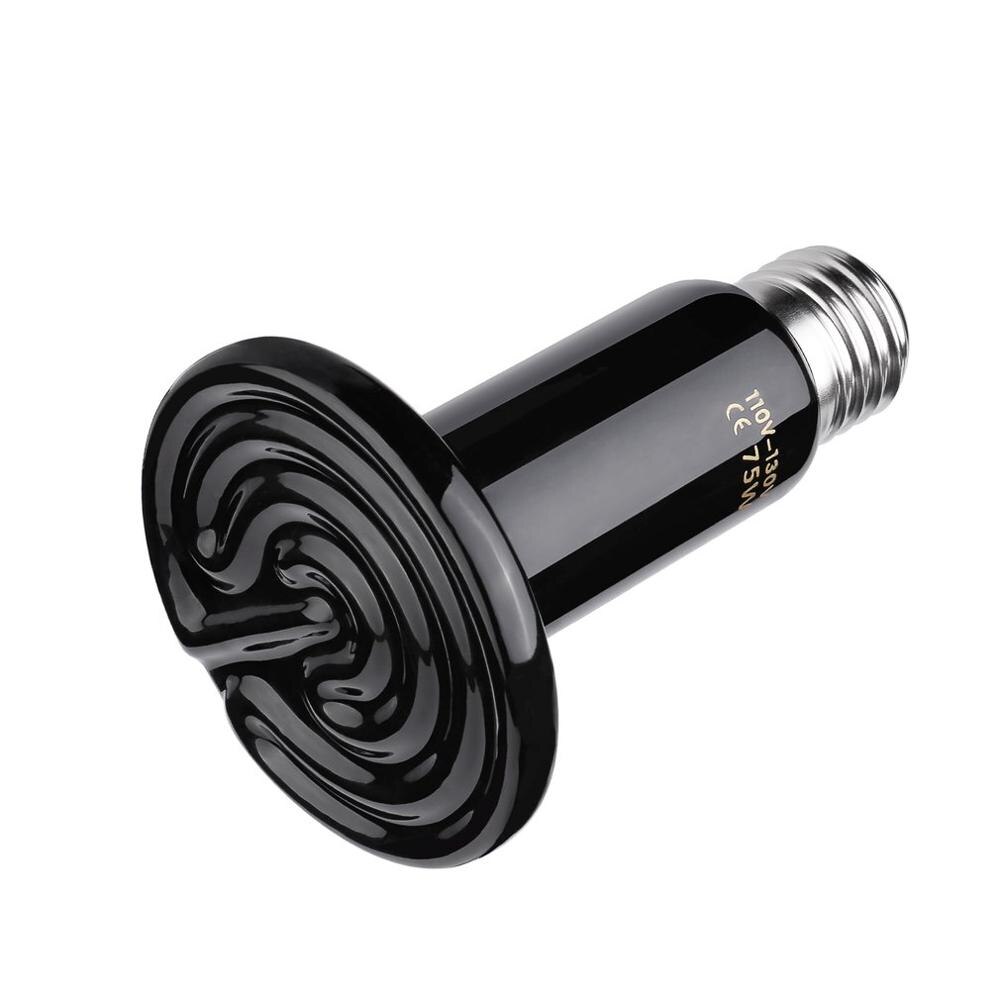 110V-130V Mini Base Appliance Lamp nfrared Ceramic Socket Natural Glow Heater Emitter Reptile Heat Light Pet Brooder Bulb: black 150W