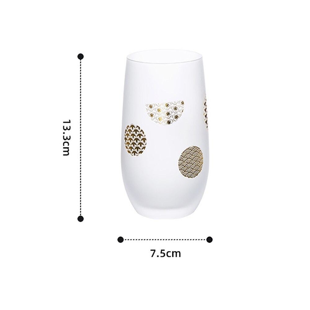 Japanse Stijl Sakura Frosted Glas Eco-Vriend Wijn Sap Bier Cup Featured Gouden Textuur Koffiekopje Creatieve Cadeau Voor vrienden: Water texture D