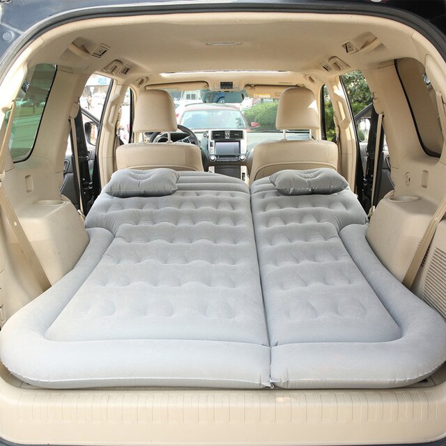 InCar Inflatable Bed Air Mattress Universal SUV Car Travel Sleeping Pad Outdoor Camping Mat Child Rear Exhaust Pad Car Rear Seat: grey