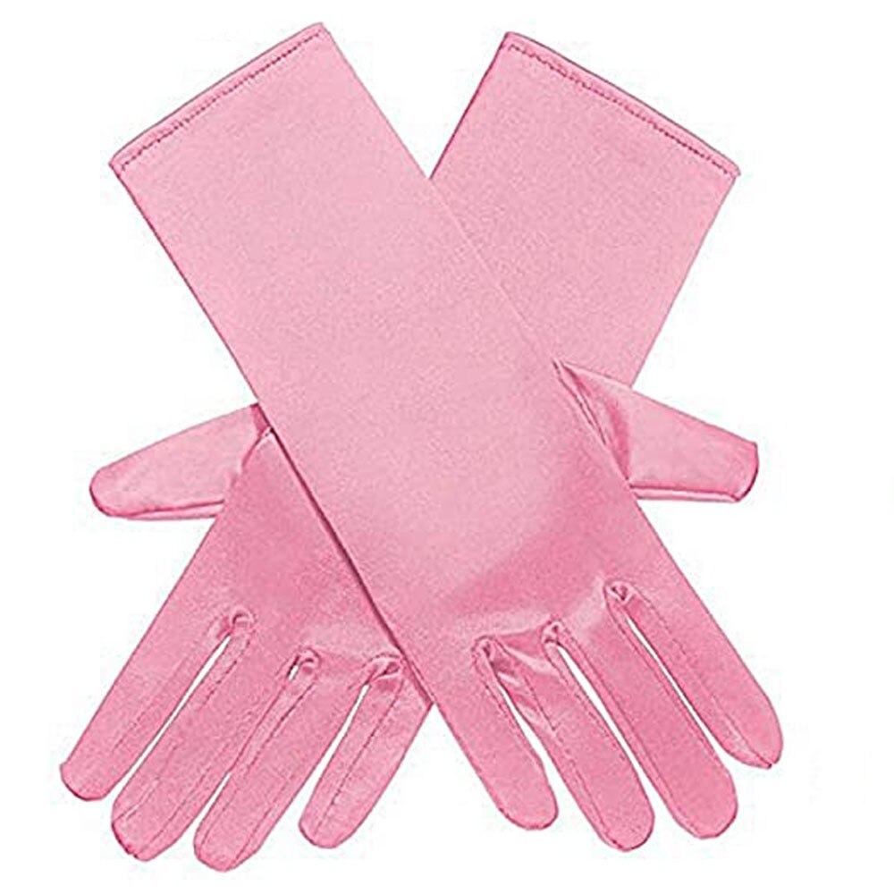 3-10Y Mädchen Satin- Handschuhe Schnee Königin Handschuh Prinzessin Kostüm für freundlicher Party, Hochzeit, Formale Festzug Geburtstag Party: Rosa