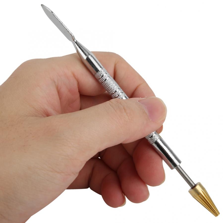 Herramienta perforadora de cuero para perforar, doble uso, punta de latón, punta de aceite, DIY, perforadora hecha a mano, herramientas artesanales de cuero DIY