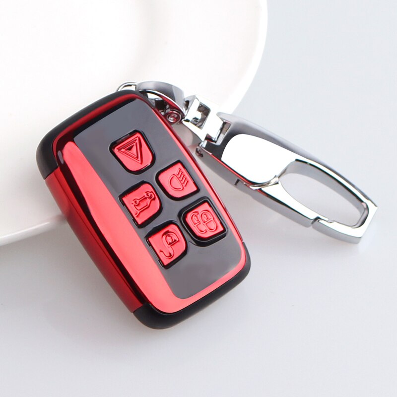 Auto Key Case Cover Shell CarKey Set Voor Land Rover Range Rover Sport Evoque Freelander2 Voor Jaguar XF XJ XJL XE C-X16: Rood