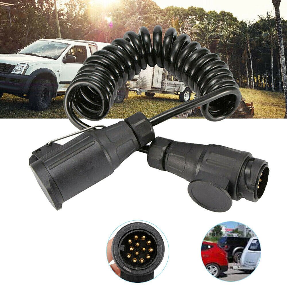 13 Pin Plug 13 Pin Socket Trailer Cable Plug Waterproof Spring Cable 3M RV Extension Wiring Caravan Connector Auto Parts