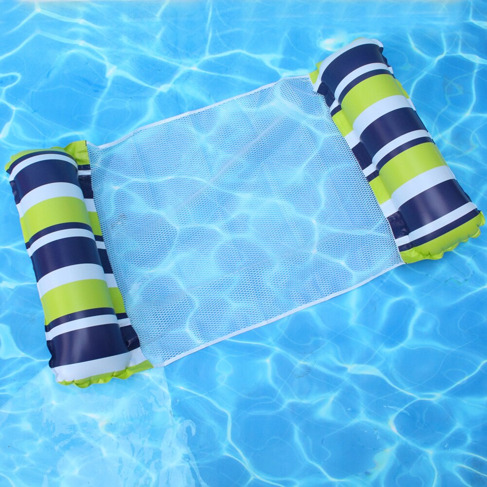 PVC Wasser Hängematten Liege Streifen Gittergewebe Aufblasbare Schwimm Betten Stuhl Luft Matratze Outdooor Schwimmen matt Kissen Zubehör