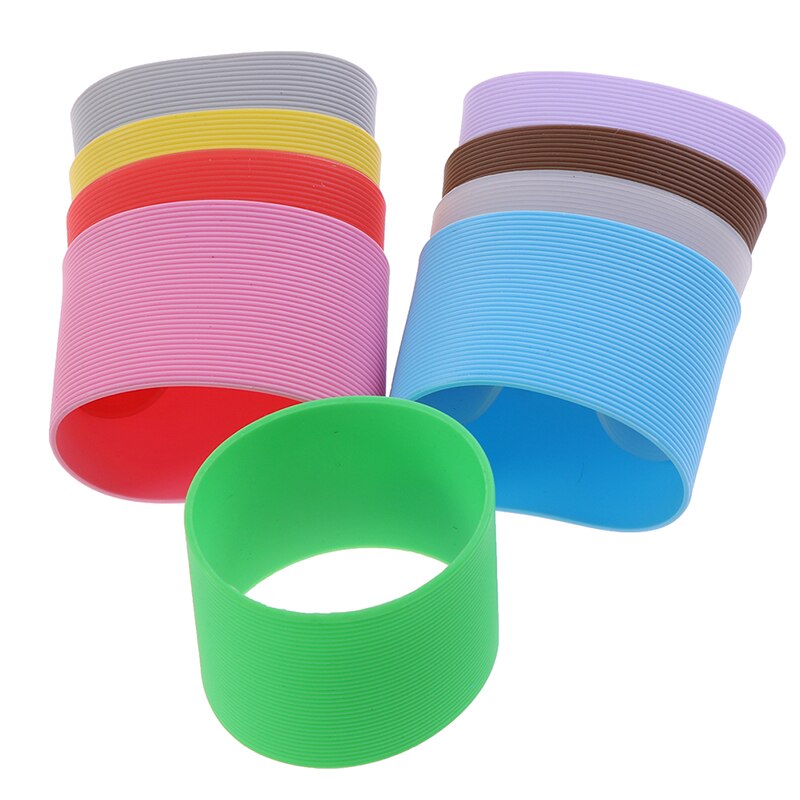 6CM silicone sleeves for mugs,Ceramic cup sleeves Stripes and vertical grain sleeves cover,heat insulation sleeves support