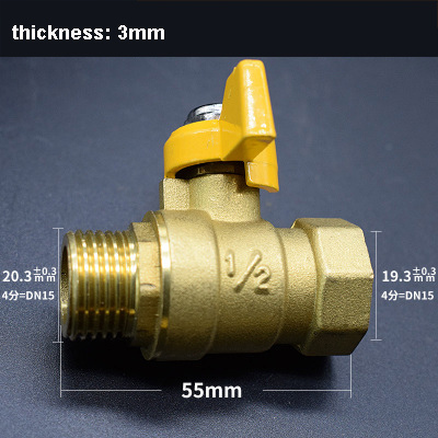 high qualitythickened long handle butterfly valve brass ball valve DN15 1/2 water valve: Brown
