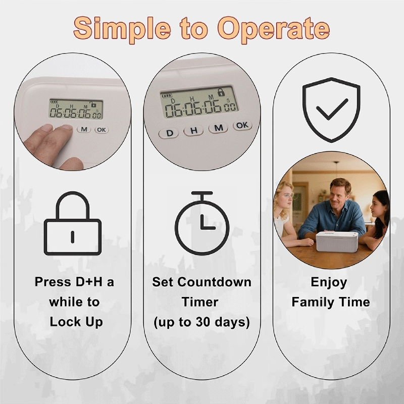 Timer Lock Boxes Electronic Lockable Container Self-Discipline Phone Lock Boxes Medicine Box Personal Items Files Safe Storage